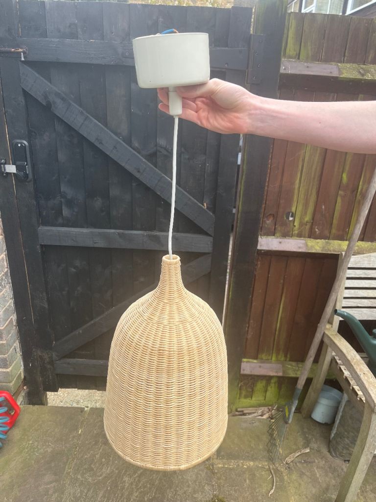 Wicker lamp shade from Ikea