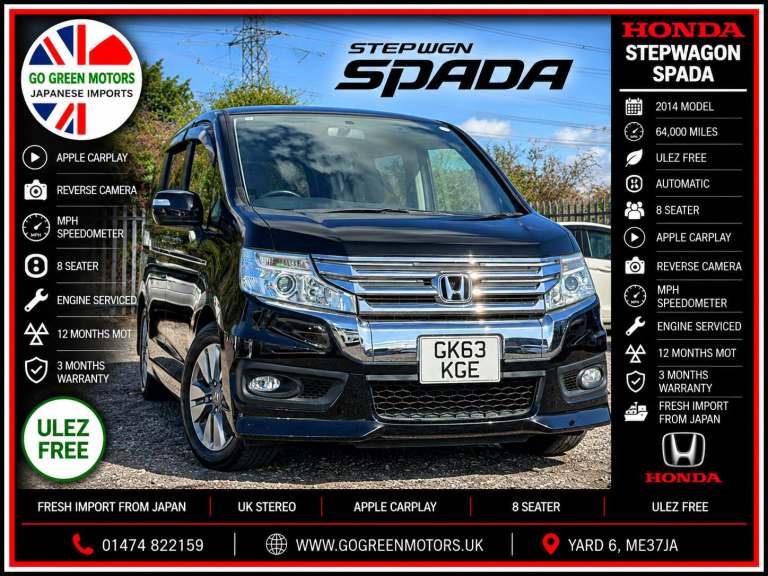 2025 Honda Stepwagon Spada Fresh Import, Auction Grade 4, MPH Speedo, UK stereo, ApplyCarPlay  MP...
