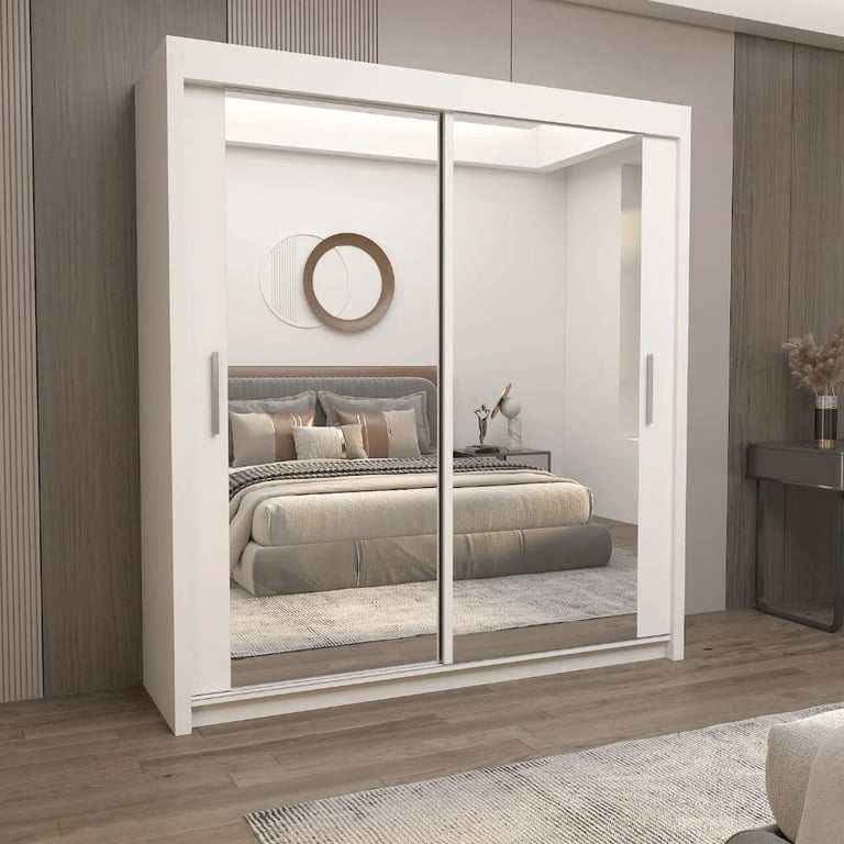 image for SALE ON Brand New 3/2 Doors Sliding Wardrobe Matte Finish with Mirrors in 6 diff Sizes