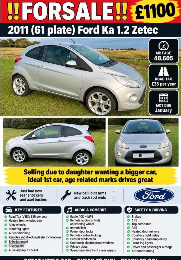  Ford Ka 1.2 Zetec  
