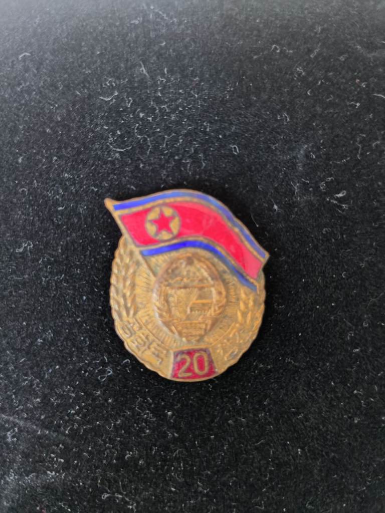 Vintage North Korea DPRK 20th Anniversary Founding Commemorative Enamel Badge Medal