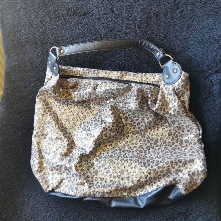 Women's Mixed Colour Pattern Print with Silver Sequins Bag  Silver Sequins Bag