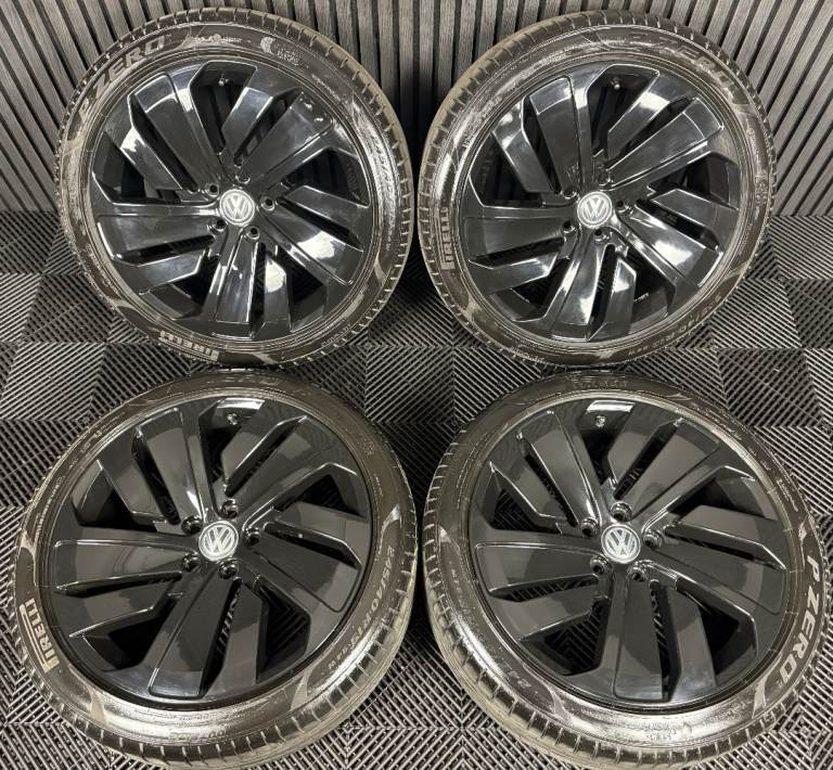 19'' GENUINE VW ARTEON MONTEVIDEO BLACK R LINE ALLOY WHEELS TYRES