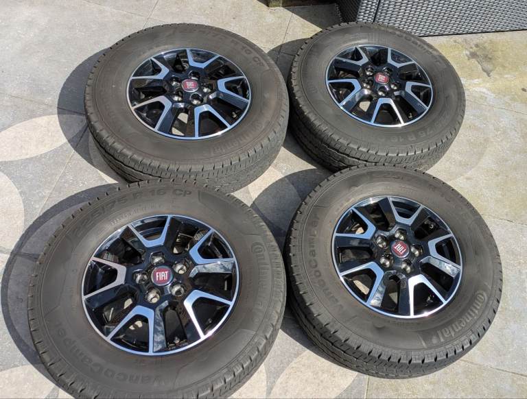 4x Fiat ducato alloy wheels with Continental Vanco Camper tyres.