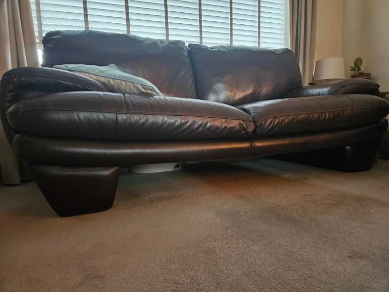 2 leather sofas and armchair 