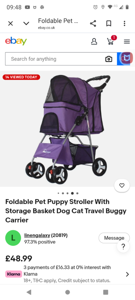 Pet stroller.
