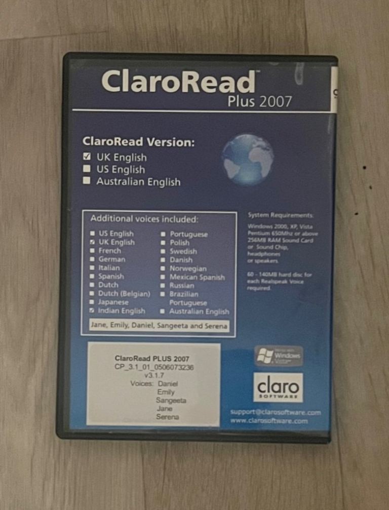 ClaroRead Plus 2007 by Claro software
