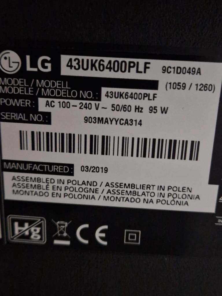 LG Smart TV HDR 4K Ultra HD Led 43 inches for sale 