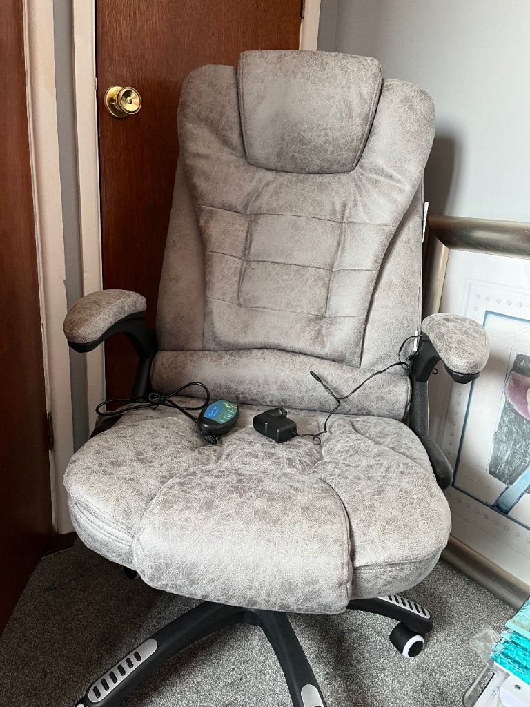 Grey Massage Office Chair with Remote - Good Condition