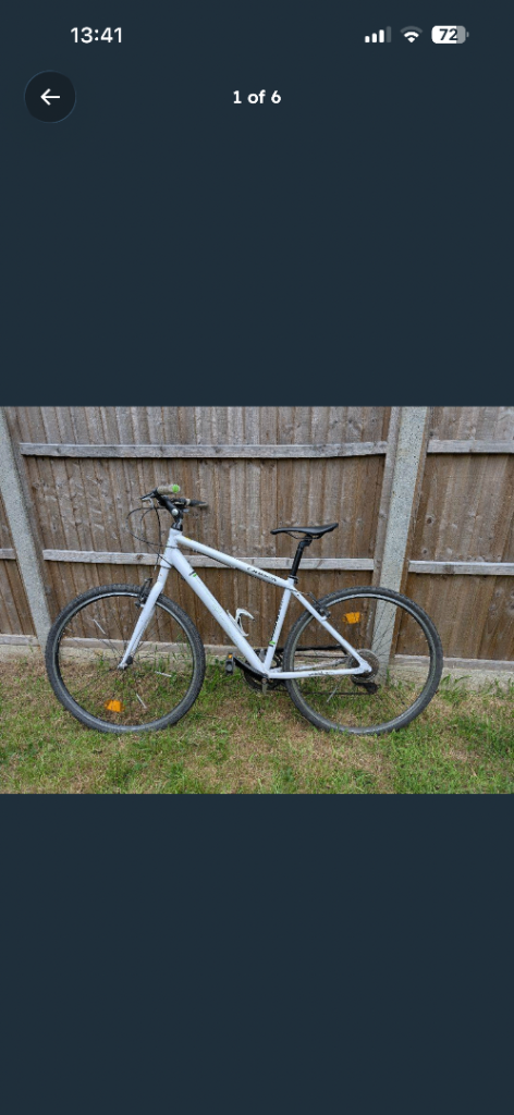 Riverside 100 Hybrid Bike - White, Good Condition