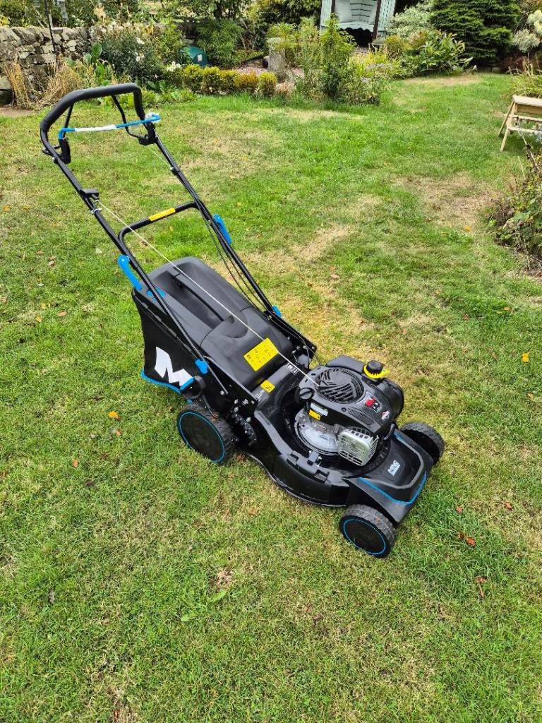 MacAllister Petrol Lawnmower – As New. Self propelled, Mulcher, Side exit, Deck clean hose!
