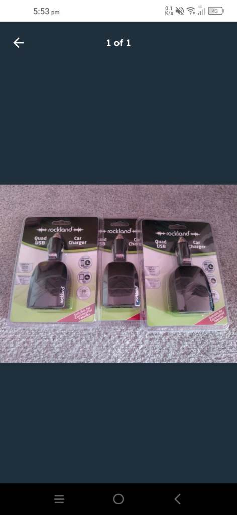 BRAND NEW ROCKLAND USB CAR/VAN CHARGER