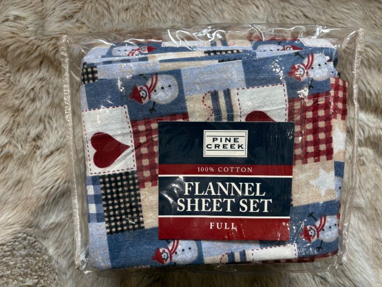 Pine Creek 100% Cotton Flannel Sheet Set - Full Size, New