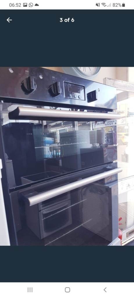 Hotpoint black built-in double electric oven 