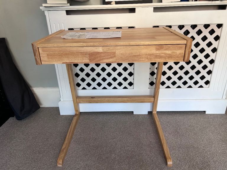 Rubberwood Ledge Desk - Solid Wood (As good as new)