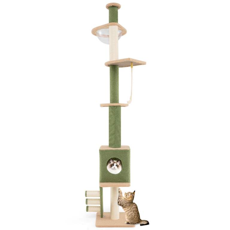 Floor to Ceiling Cat Tree with 218-270 cm Adjustable Height
