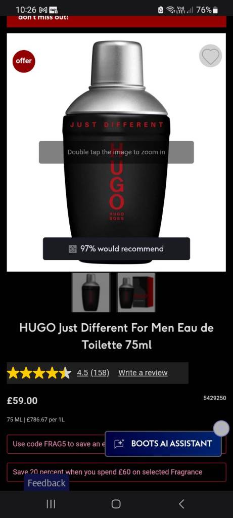 Hugo boss just different 
