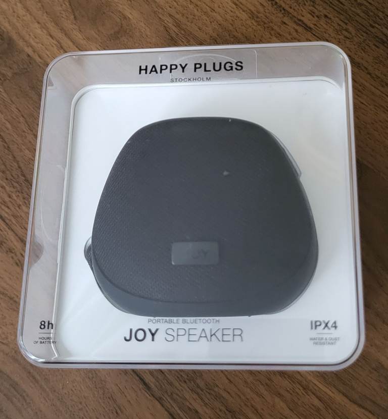Reduced!! Happy Plugs Joy Portable Bluetooth Speaker - Black - Brand New