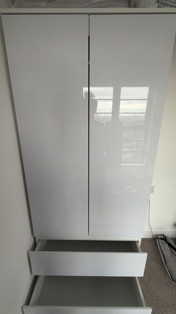 2 x White wardrobes
