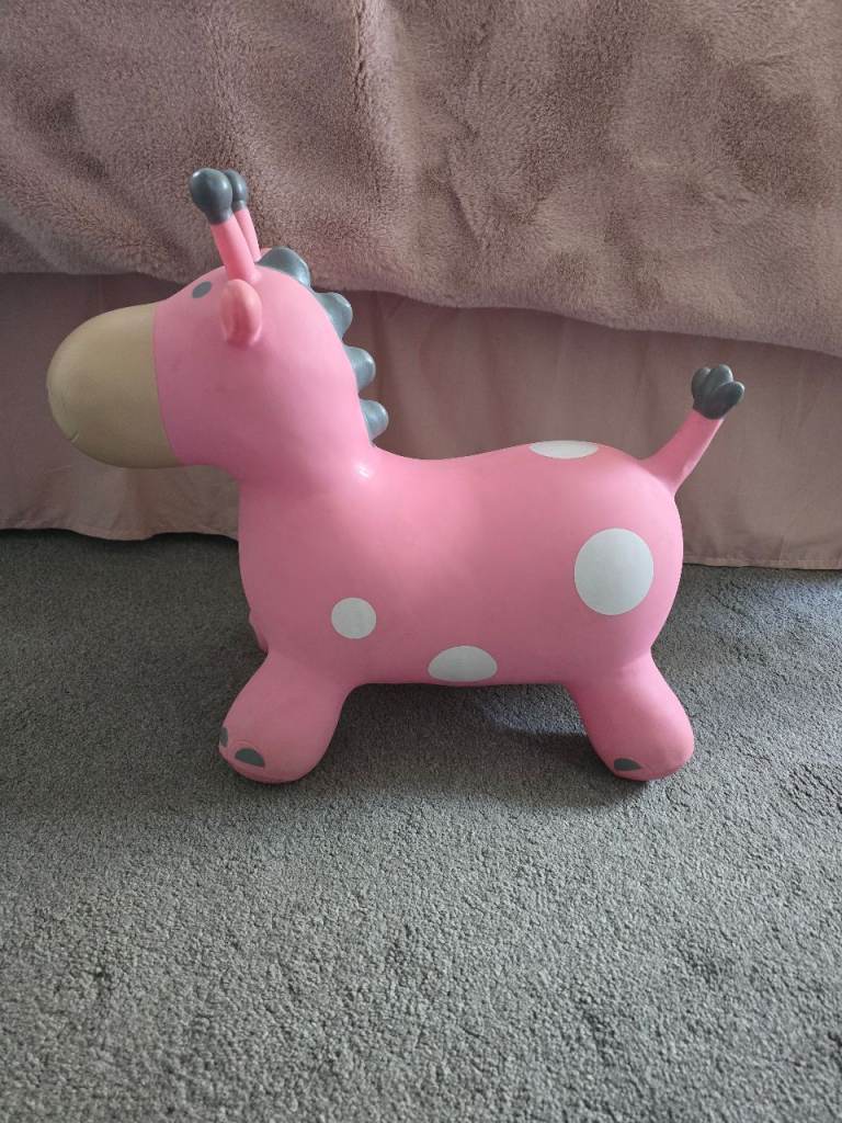image for Kids inflate pink giraffe hopper