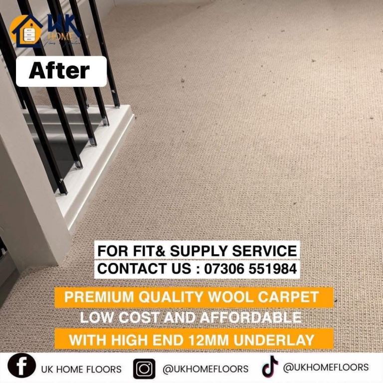 Premium Wool Carpet with 12mm Underlay