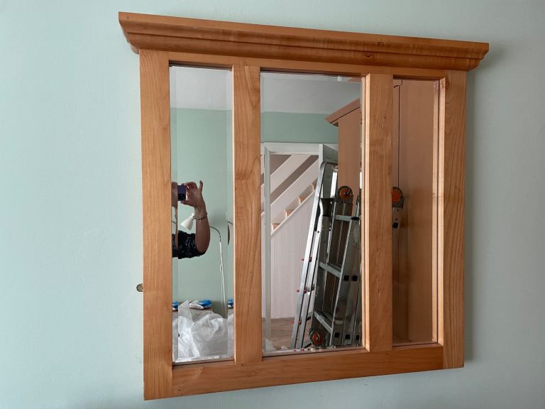 Solid wooden mirror