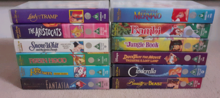 12 Original Disney Animated Classic VHS