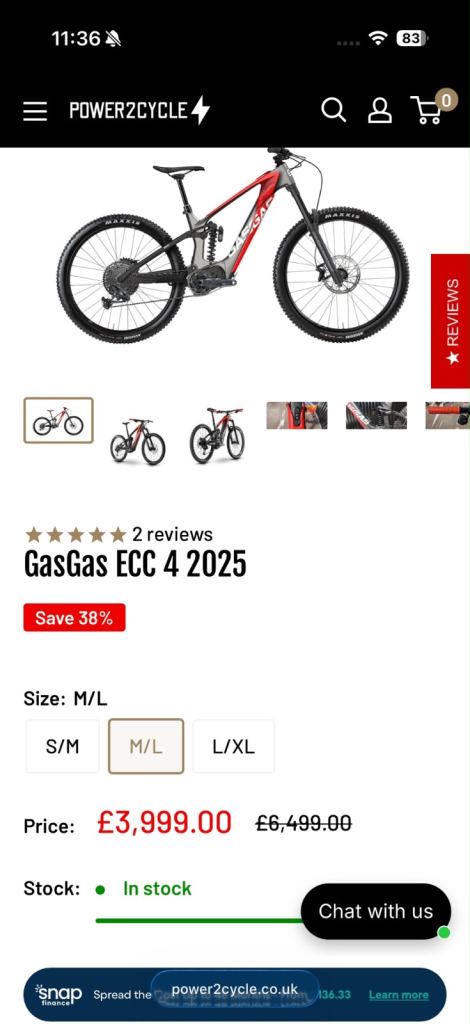 GasGas ECC 4 2025 Electric Mountain Bike - Brand New, Red/Black
