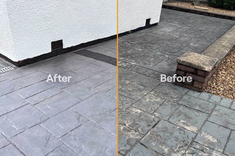 Block paving print restoring 