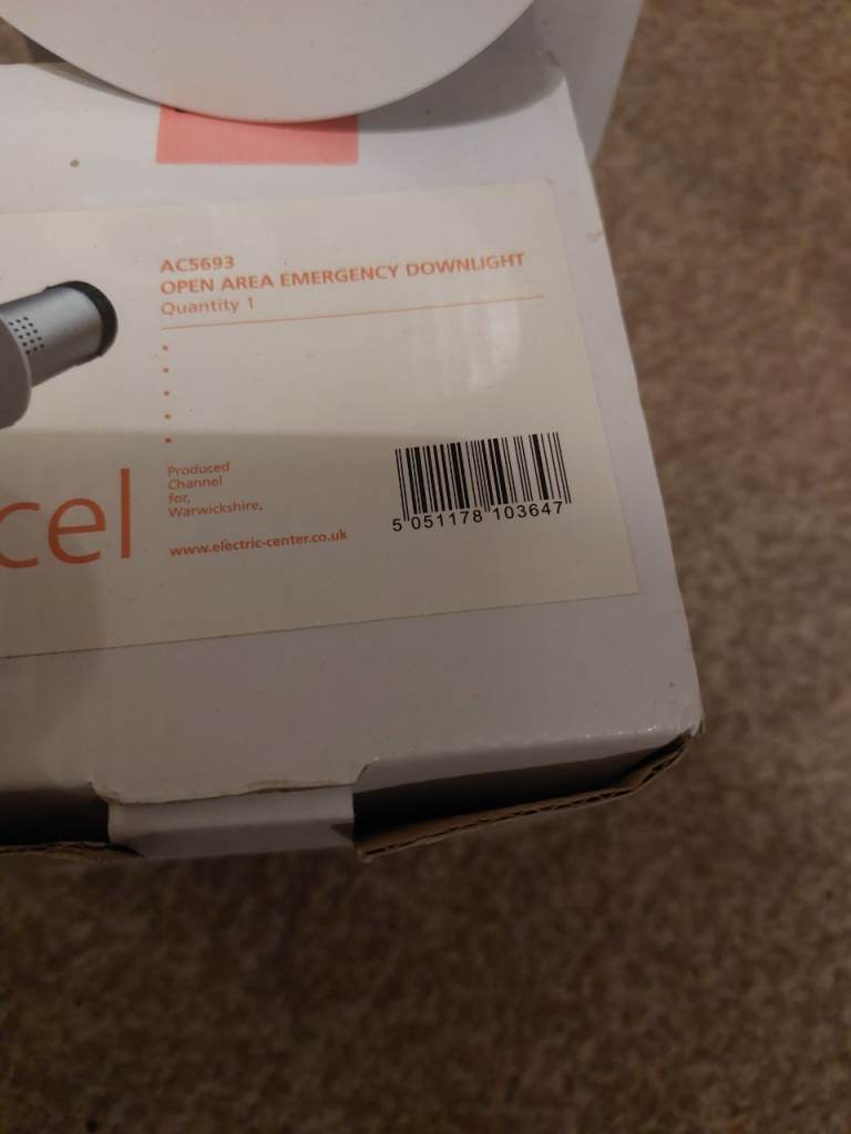 Acel LED Emergency Downlight - New, White, Unused in Box