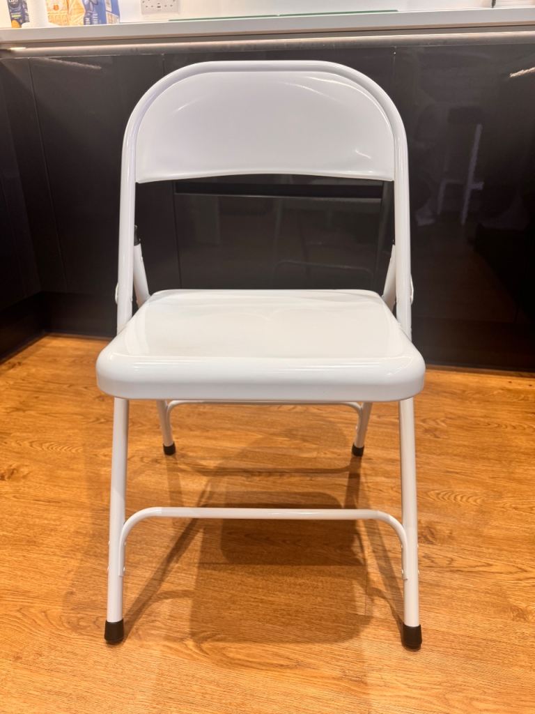 Habitat White steel folding chair 