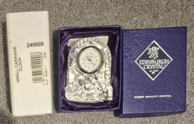 Edinburgh crystal small carriage clock