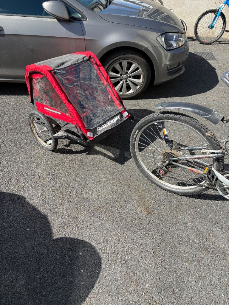 Raleigh Intrepid 2 Seater Childrens Trailer Red