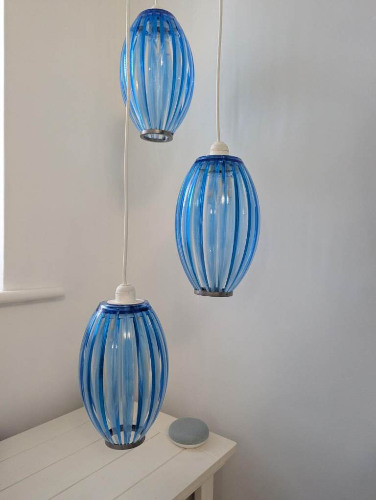 BLUE TRIPLE CEILING LIGHT