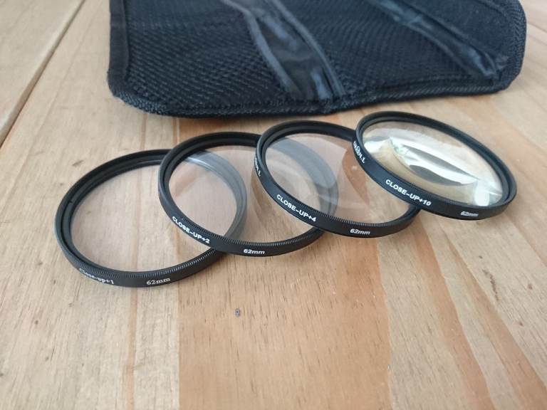 Close Up Set 62mm Macro +1+2+4+10 Lens Filters Canon Nikon WILL POST