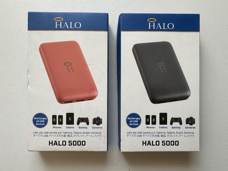 Halo Set of 2 5000mAh Portable Chargers Power Banks 
