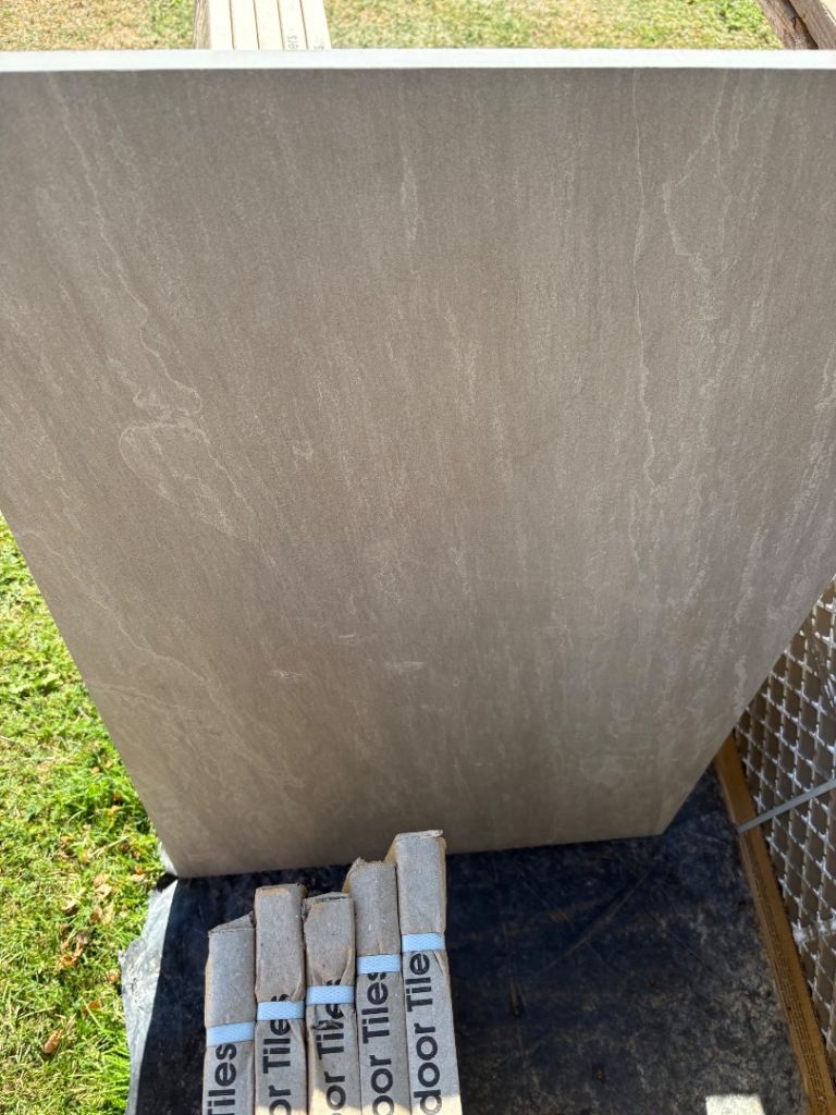 Kandla grey Porcelain patio slabs 900x600