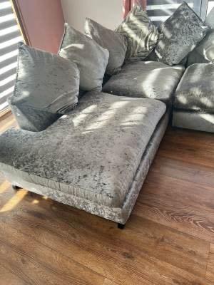 Sumptuous thick velvet large corner sofa 