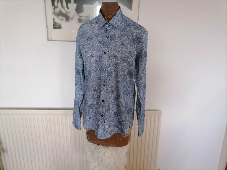 Designer OSCAR BANKS Luxury Pure Cotton Shirt. N. Mint Cond. Size : M ( 39 - 40)