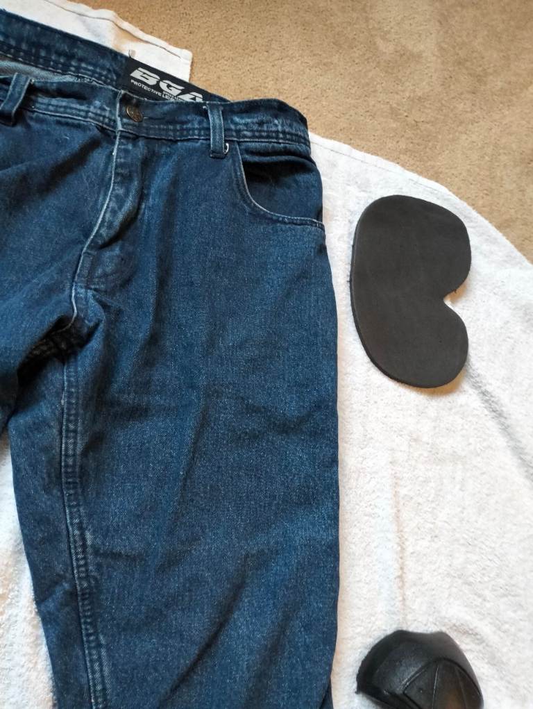 Bikers Gear Australia Black Mens Motorcycle Jeans  DuPont™ Kevlar® 34" W 28" Leg