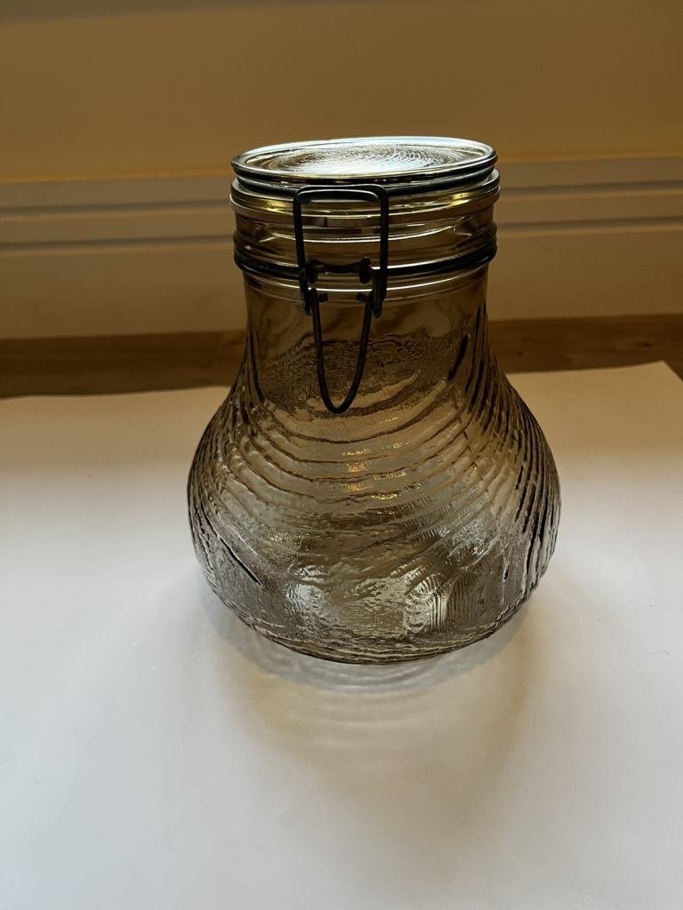 Vetri Di Fidenza, Vintage. Made in Italy wooden textured glass Jar