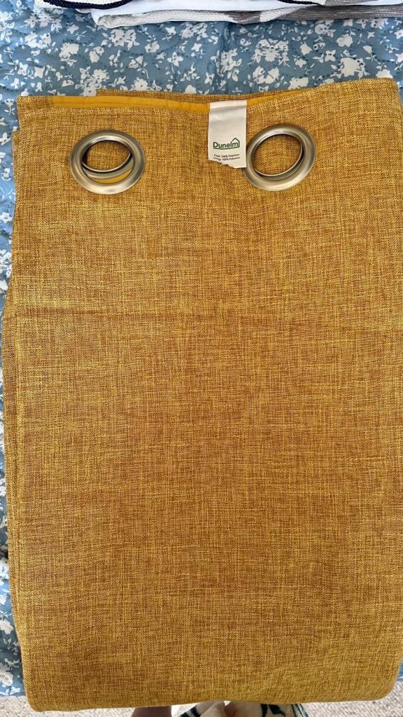 4X pairs Dunelm Eyelet Curtains - Brown/Grey/Green, Good Condition