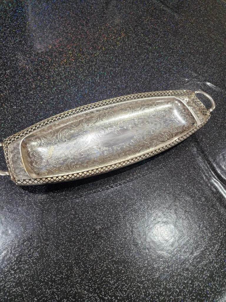 Antique “Queen Anne” Silver Plated 15”/40cm Sandwich Tray