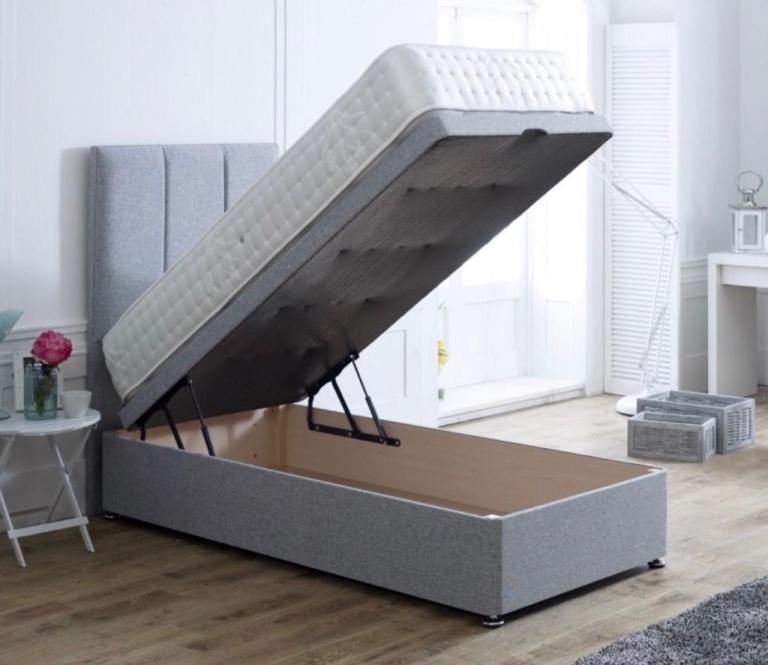 Single ottoman divan storage bed