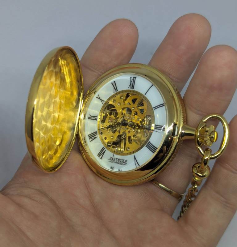 Jean Pierre of Switzerland gold plated pocket watch