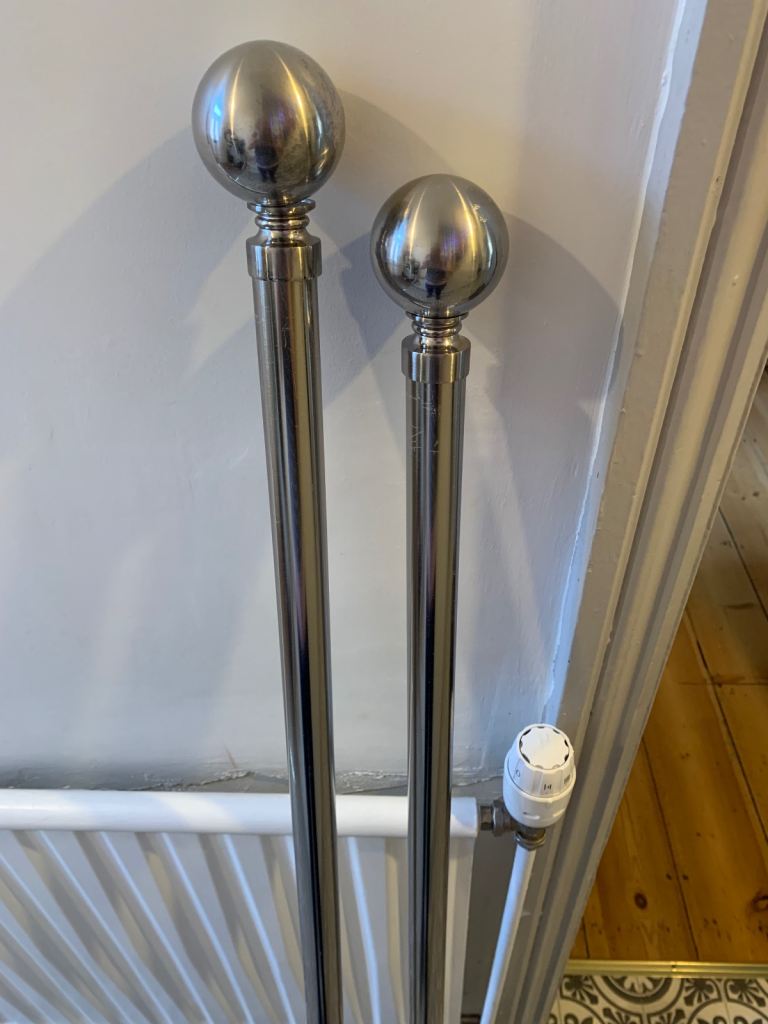 Curtain pole 100 inches - pewter effect 