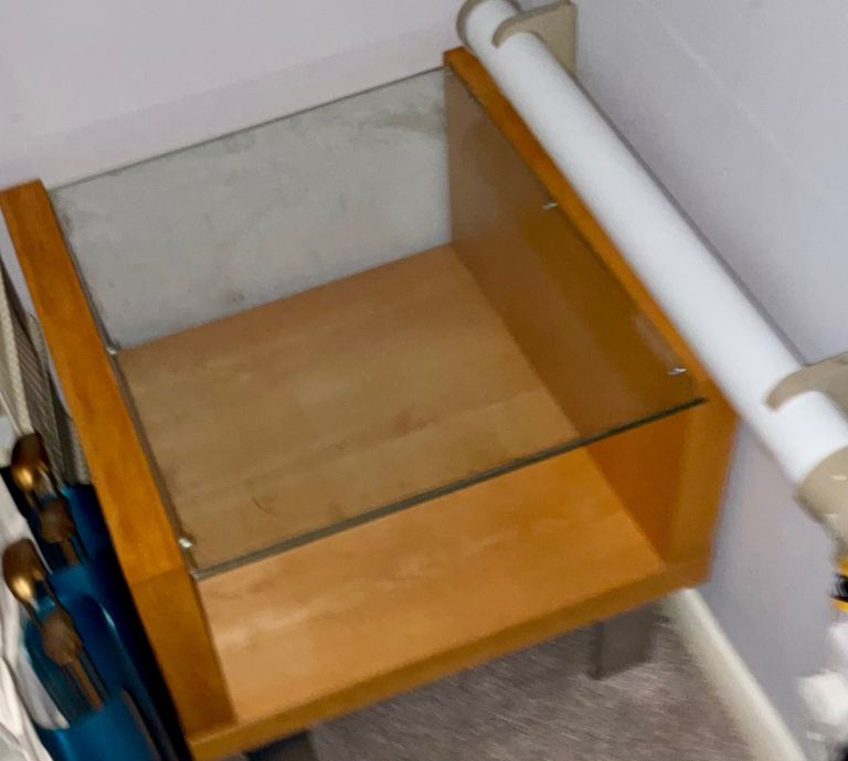 Wooden Coffee Table with Glass Top – Good Condition