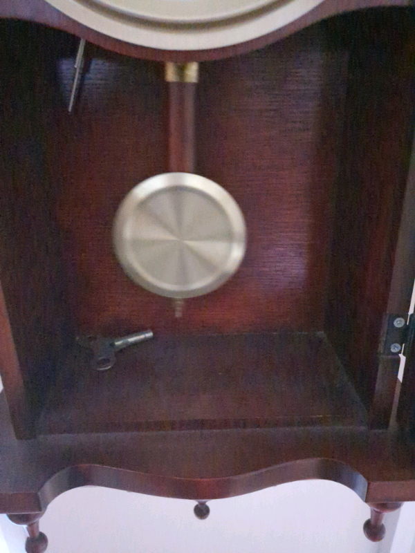 Collect from Bournemouth mahogany chiming WALL CLOCK Works PERFECTLY 