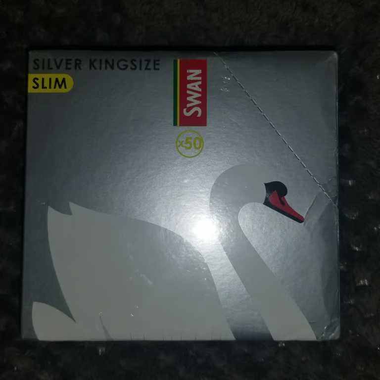 50 x Swan Silver King Slim Rolling Papers - Full Box