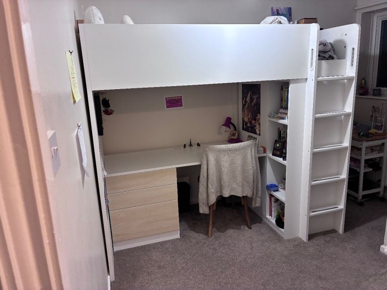 IKEA SMÅSTAD Loft Bed with Desk + Mattress – Great Condition